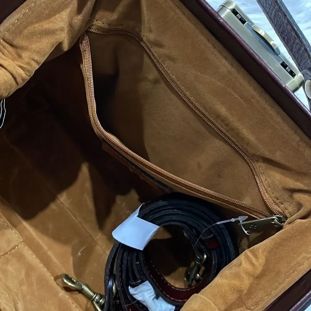 PATRICIA Nash Winter Bloom Gracchi Leather Satchel